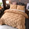 Ensembles de literie Ensemble de housse de couette de luxe Pli pincé avec taie d'oreiller Couette sans drap 2/3 pièces Accueil ElBedding