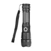 LED Torch Flashlight Süper Parlak Güçlü Lityum Pil USB Şarj Edilebilir 5 Mod Zoomable Su Geçirmez