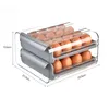 السنانير القضبان طبقة مزدوجة البيض تخزين مربع درج نوع الحاويات المنزل المطبخ الثلاجة الطازجة حفظ زلابية الرف
