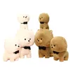 2022 new High Quality Simulated pet dog doll spherical bear dog plush toy wearing collar knot pearl children's gift