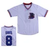 XFLSP MENS Bull Durham # 8 Crash Davis # 37 Ebby 'Nuke' Laloosh 100% Costurado filme Baseball Jersey Branco cinza Fast shipping S-3XL