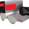 브랜드 디자이너 Ray Sunglass Luxury Glasses 남성 여성 조종사 UV400 안약 클래식 드라이버 선글라스 금속 프레임 유리 렌즈 오리지널 박스