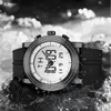 ساعة Wristwatches Digital Watch Men LED كبيرة الساعات المقاومة للماء الرياضة الفاخرة المقاوم للصدأ الذكور المنبه الإلكترونية على مدار الساعة