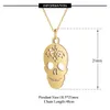 30pcs Halloween Mexican Skulton Skull Head with Flower Necklace for Women Gothic Punk Rapper Steel Stains Stail Chain Jewelry