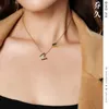 Haute Qualité Amoureux De Mariage Cadeau Bijoux Pendentif Colliers En Acier Au Titane Ne Tombe Pas Couleur Papillon Collier Clavicule Féminine Ch jllcvb