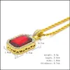 Pendentif Colliers Chaînes En Or Jolie Ankh Égyptienne Clé De La Vie Beautifly Avec Croix De Rubis Rouge Collier Ensemble Hommes Bling Hip Hop J Bdehome Dhmt2