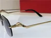 Novo design de moda óculos de sol 0120 armação sem aro lente quadrada em forma de animal templos de metal simples e estilo pop proteção uv400 eye5681220