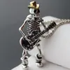 Pendant Necklaces Unique Fashion Design Skull Playing Guitar Men's Hip Hop Rock Party Necklace Jewelry GuitarPendant NecklacesPendant Go