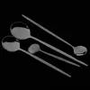 Ensembles de vaisselle Ensemble de couverts de luxe noir 18/10 couverts en acier inoxydable maison Dessert fourchette cuillère couteau cuisine dîner ensemble de vaisselle