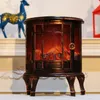 LED Fireplace Lantern Decorative Flameless Log Fire Effect Vintage Lamp Battery USB Operated Table Light Decor 220406