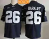 Thr Youth Penn State Nittany Lions 9 Trace McSorley 26 Saquon Barkley Jersey Kids Big Ten Penn State Navy Blue White Stitched College Football