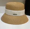 Summer Wide Brim Hatts for Women Straw Hat Paris Designer Beach Caps Fashion Mens Woman Sun Cap Casquette 4 Färger Högkvalitativ3766799