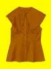女性用ブラウスシャツエレガントなシックデタッチ可能なセーラー襟のノースリーブトップサマーファッションシンプルなブラウス女性日本のオフィスレディーブルーサ