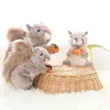 18-28cm Plush Lifelike Squirrel Esquilo Toys Simulated Hamster Eating Nuts Doll Wild Animal Series Gifts for Child Kids LJ201126