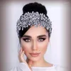 Copricapo da sposa di lusso fascia con strass tiara copricapo da donna accessori per capelli da sposa copricapo di cristallo per feste da ballo