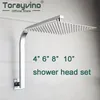Torayvino Rubinetti per doccia da bagno a collo di cigno quadrato in ottone per montaggio a parete braccio doccia set soffione doccia per bagno ultrasottile 200925