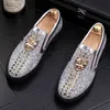 Klänningskor Sandaler Summer Pointed Viscose Casual Shoes Luxury Rhinestone Low Top Solid Color Daily Flat Gold Loafers 220629