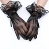 handskar damer korta svart spetsar