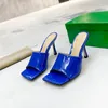 Summer Woman Sandal Designer Slippers Patent Leather Sexy High Heels Banquet Shoes Luxurious Slides Pink Sliders Lady Dress Shoes With Box