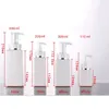 100ml 200ml 300ml White plastic bottle High-end square serum body lotion bottles shower gel pump sub-bottle