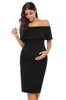 Ruches Off schouder zwangerschaps dres jurk baby shower zwangerschap kleding ruches zijkanten bodycon jurken elegant 220607