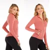 Kadın yoga uzun kollu ceket düz renkli çıplak spor ceketleri şekillendiren bel sıkı fitness gevşek jogging spor giyim kadın sweatshirt ince kat giysiler