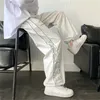 Streetwear White Cargo Pants Män överdimensionerade breda Harajuku Sweatpants Fashion Joggers Skateboard Techwear 220815