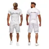 Herrespår Summer Men's Tracksuit Short Sleeve Shirt Shorts 2 Piece Set Men 3D Print Color Fitness Daily Casual Sport Suitmen's Me