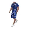 New Camouflage Splicing Tracksuits For Mens Fitness Training T shirts And Sports Drawstring Shorts Running 2 Piece Sets 2293