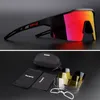 Gafas de ciclismo de alta calidad Gafas de bicicleta al aire libre polarizadas 4 lentes UV400 gafas de sol de bicicleta hombres mujeres MTB gafas con estuche Montar pesca Gafas de sol