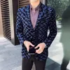 BLAZER HOMBRE PLUS SIZE 5XL Party Club Stage voor DJ -zanger Chaqueta Hombre Spring Autumn Leopard Print Blazer Masculino Men 201104