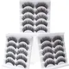 5 paren natuurlijke wimper lichtgewicht faux 3d mink wimpers zachte piekerige pluizige valse oogwimpers extensie wreedheid vrij hergebruik veel wimpersmake -up