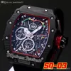 McLaren F1 Miyota Automatic Mens Watch Black Carbon Fiber Big Date Skeleton Dial Nylon Strap Super Edition 4 Styles Puretime01 5003-a1