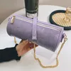 Women Black Circular Crossbody Bag Luxury Designer Chain Handbag Female High Quality Purple PU Leather Shoulder Bags fashionbag250