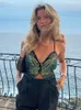 Canottiere da donna Camis Sifreyr Y2K Farfalla Crop Top Moda donna Halter Backless Strap Sexy Cute Party Felpe Summer Beach Holiday Mini Ve