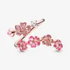 100 ٪ 925 sterling Silver Pink Peach Branch حلقة مفتوحة للنساء خواتم الزفاف egagement