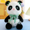 22cm New Flower Knot Panda Plush Toy Doll Cute Little Panda Dolls