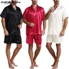 Fashion Men Pyjamas Sets slaapkledingpak zachte korte mouw huiskleding tops shorts twee delige mannen loungewear pyjama plus size s-5xl t200813