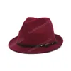 Męski Feel Fedora Hat Unisex Church Bowler Homburg Jazz Hat Fashion Stylish Trilby Sombrero Hats