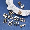 Charms Sets/lot Alloy 12 Constellations Light Gold 11x12.5mm 12pcs/setCharms