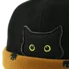 남성 집주인 모자 거리 고양이 패턴 멜론 모자 무고한 표준 세일러 두개골 캡 호박 흑인 모자 겨울 비니 모자 220812