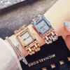 Diamond Quartz Women Sier Watch Luxury Square Square Writwatch Rhintone Ladi Clock Montre Femme 2022