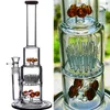 New Design Hookahs Bongs Glass Water Pipes With Gear And Sprinkle 2 Function Smoking Accessories Recycler Sprinkler Oil Rigs Hookahs Flawless