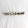 Belts Fashion Women Crystal Elastic Black White Gold Waist Rhinestone Inlaid Luxury Ladies For Dress AccesoriosBelts Fred22