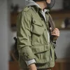 Jungle Jacket M42 دعوى المظلي العسكرية للرجال زرة غير رسمية معطف أعلى الجيش ألوان صلبة CX220407