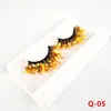 Colorido 3d faux mink cílios dramáticos lantejoulas falsas cílios luminosos luminosos trajes full tira olho chicote extensão maquiagem