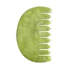 عالي الجودة 100 ٪ ميدان اليشم الطبيعي Xiuyan Stone Green Jade Therapy Gua Sha Massage Comb Come Caring Guasha Comb