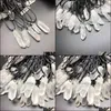 Pendant Necklaces Trendy Natural White Crystal Pillar Energy Healing Stone Necklace Rope Women Jewelry Facto Baby Dhhj1