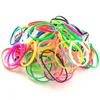 100 pz/lotto 5 millimetri di Modo Della Caramella di Colore Della Gelatina di Bagliore Braccialetti di Gomma Luminosa Del Silicone di Sport Fascia Da Polso per Gli Uomini Le Donne Colorate Polsino Braccialetti accessori Bijoux Gioielli