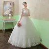 Autres robes de mariée 2022 Vintage O cou Robe à moitié manche Lace de lacet Fleur Up Slim princesse Bridal Vestido de Noivaother